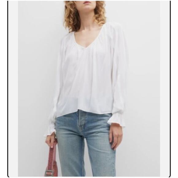 RAMY BROOK- Petra Gathered
Long-Sleeve Blouse V-Neck Classic
Preppy - Picture 1 of 8